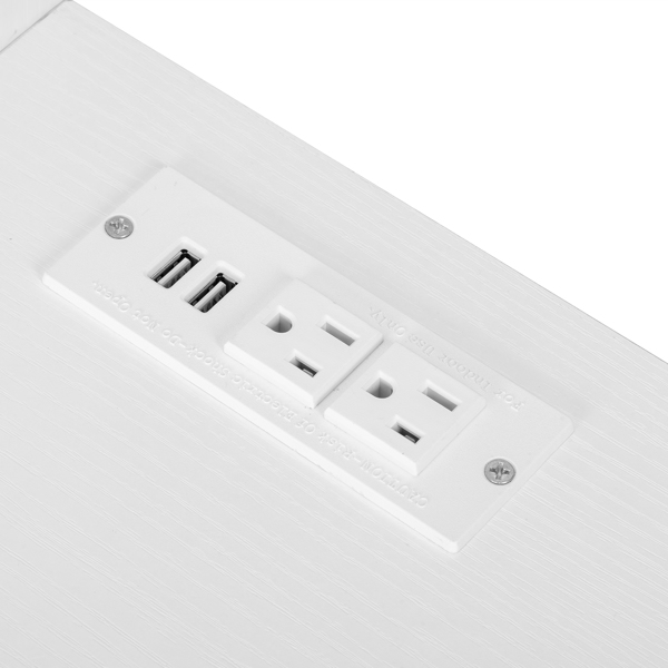  白色浮雕 刨花板贴三胺 H型 104.5*49*120cm 一门三抽 电脑桌 2个USB 2个电源插 S001-17