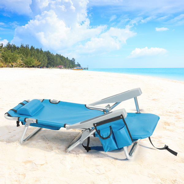  25* 25*32in 蓝色 沙滩椅 牛津布 银白色铝管 100.00kg 矮款 N001-5