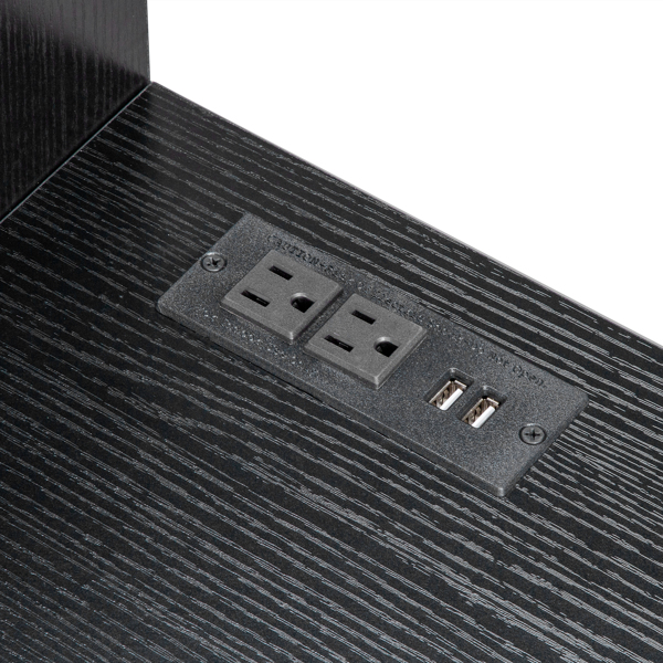  黑色浮雕 刨花板贴三胺 H型 104.5*49*120cm 一门三抽 电脑桌 2个USB 2个电源插 S001-16