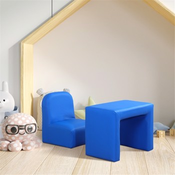 二合一多功能儿童沙发 -蓝色