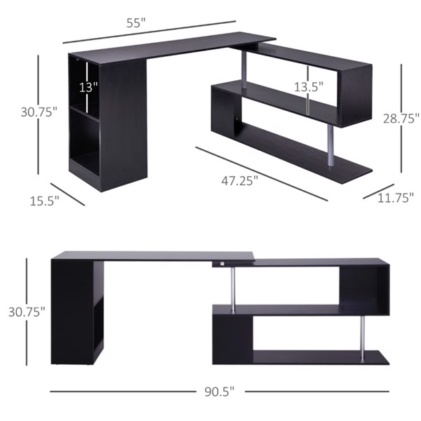 L-黑色电脑桌 （Swiship-发货）（WalMart禁售）-4