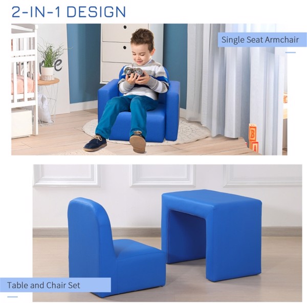  二合一多功能儿童沙发 -蓝色-14