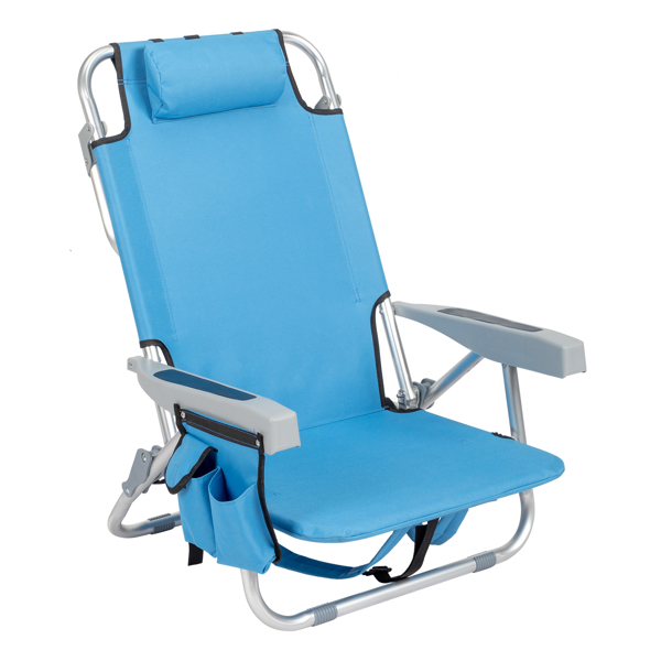  25* 25*32in 蓝色 沙滩椅 牛津布 银白色铝管 100.00kg 矮款 N001-1