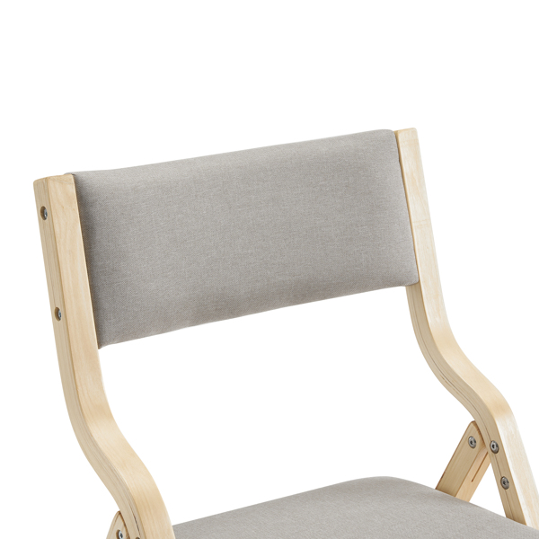  2pcs 实木折叠 靠背方型米色坐垫 原木色 会展椅 57*48*78cm 多层板 N101-6