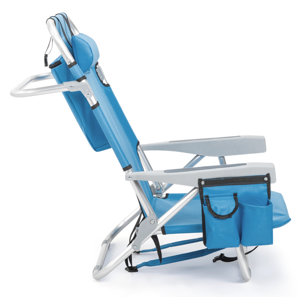  25* 25*32in 蓝色 沙滩椅 牛津布 银白色铝管 100.00kg 矮款 N001-16