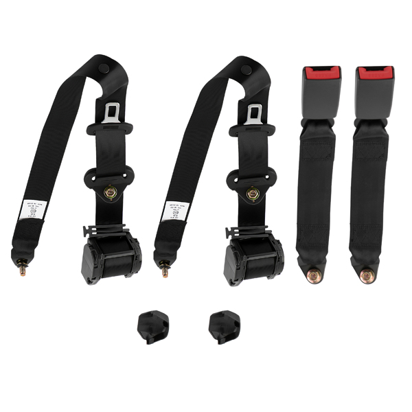 安全带 2pcs Seat Belt 3 Point Universal Retractable Safety Belt Black(禁止在亚马逊平台销售)-1