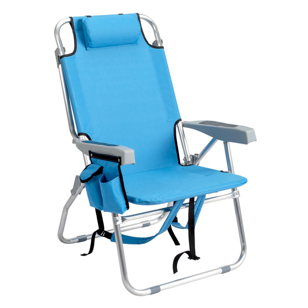  26*27*39in 蓝色 沙滩椅 牛津布 银白色铝管 100.00kg 加高款 N001-16