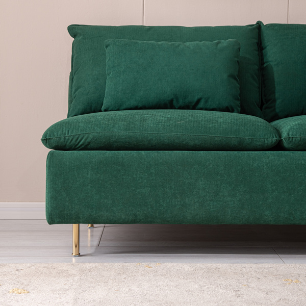 现代无扶手双人沙发，无扶手长沙发，绿色棉亚麻 - 59.8 英寸-11