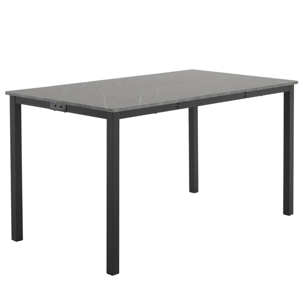  拆装 长方形带直脚 餐桌 MDF 灰色 PVC大理石面 120*76*76cm N101-5