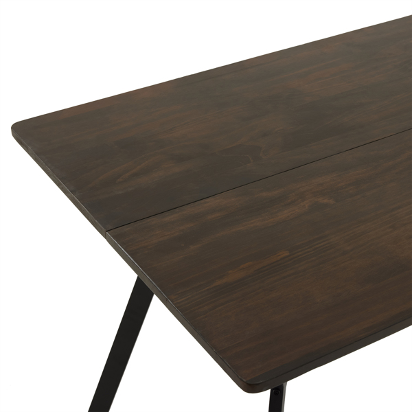  拆装 长方形带斜脚 餐桌 实木 苍灰色 桌面拼接 160*76*76cm N101-4