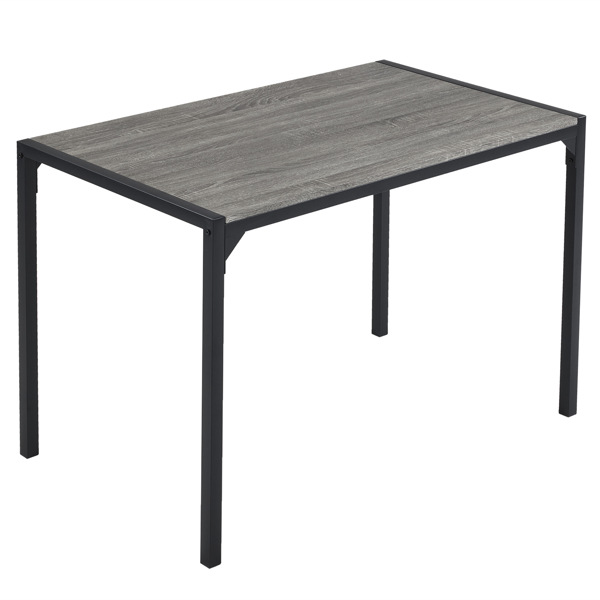 拆装 MDF 黑色铁管 灰色 餐桌椅套装 1桌1长凳2椅 长方形-3