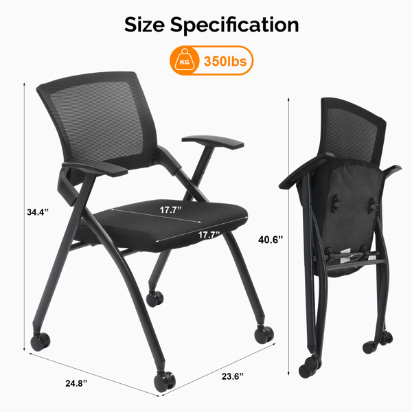 1PCS 整装堆叠 靠背不可调节 黑色 折叠椅 软包折叠椅 56*51*86cm PU 铁-4
