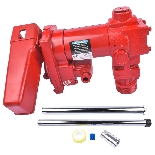 油泵 Red 12V DC 15GMP Fuel Transfer Pump Kit for Car Truck Tractor Diesel Gas Gasoline-2