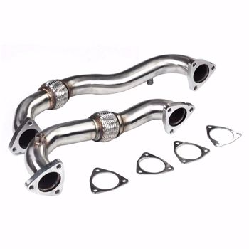 Heavy Duty Polished Up Pipes No EGR For 2008-2010 Ford 6.4L powerstroke Diesel MT001150（禁售temu）(不支持无理由退货)（禁售亚马逊）
