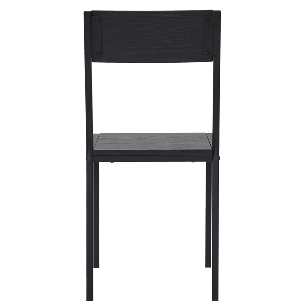 拆装 MDF 黑色铁管 黑色 餐桌椅套装 1桌1长凳2椅 长方形-18