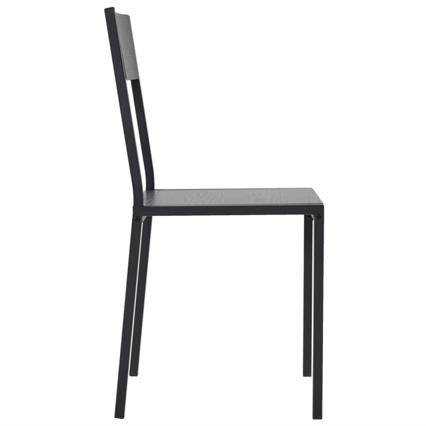 拆装 MDF 黑色铁管 黑色 餐桌椅套装 1桌1长凳2椅 长方形-15