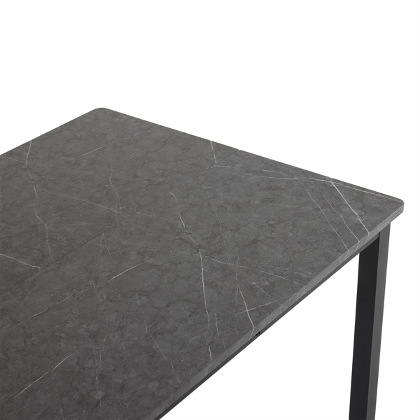  拆装 长方形带直脚 餐桌 MDF 灰色 PVC大理石面 120*76*76cm N101-7