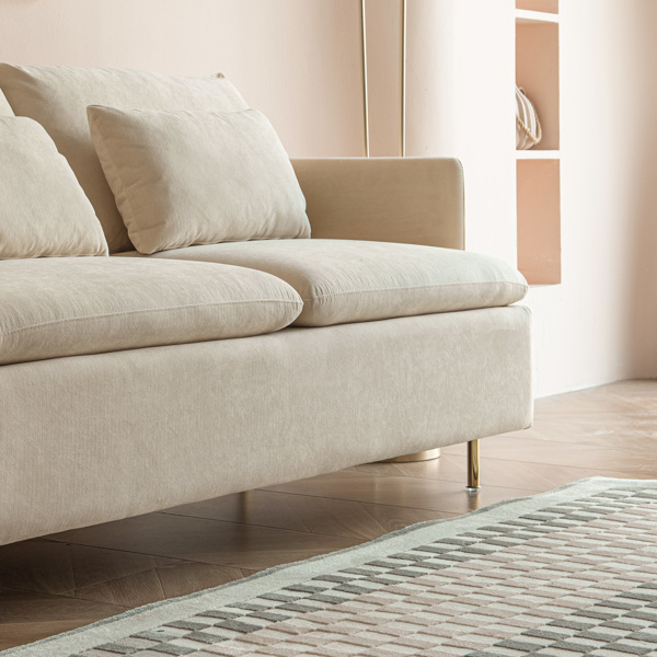 现代软垫双人沙发，客厅沙发 ，小户型沙发翠绿棉亚麻---63.8 英寸-5
