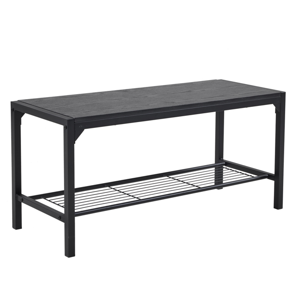 拆装 MDF 黑色铁管 黑色 餐桌椅套装 1桌1长凳2椅 长方形-7
