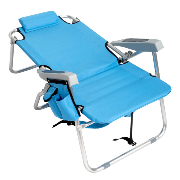  26*27*39in 蓝色 沙滩椅 牛津布 银白色铝管 100.00kg 加高款 N001-13