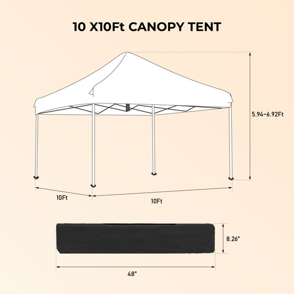 户外10 x 10英尺弹出式凉亭天篷带有4个沙袋和手提袋（灰色）【周末无法发货，谨慎下单】-3