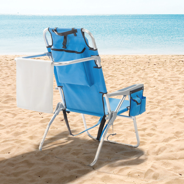  26*27*39in 蓝色 沙滩椅 牛津布 银白色铝管 100.00kg 加高款 N001-6