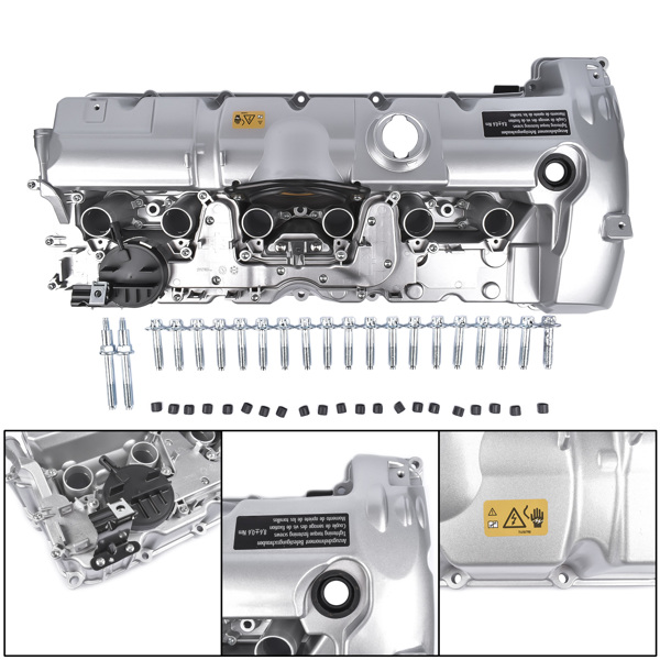 气门室盖 Aluminium Engine Valve Cover w/ Gasket & Bolts for BMW 128i 328i 528i X3 X5 Z4 3.0L 11127552281 11127582245-1