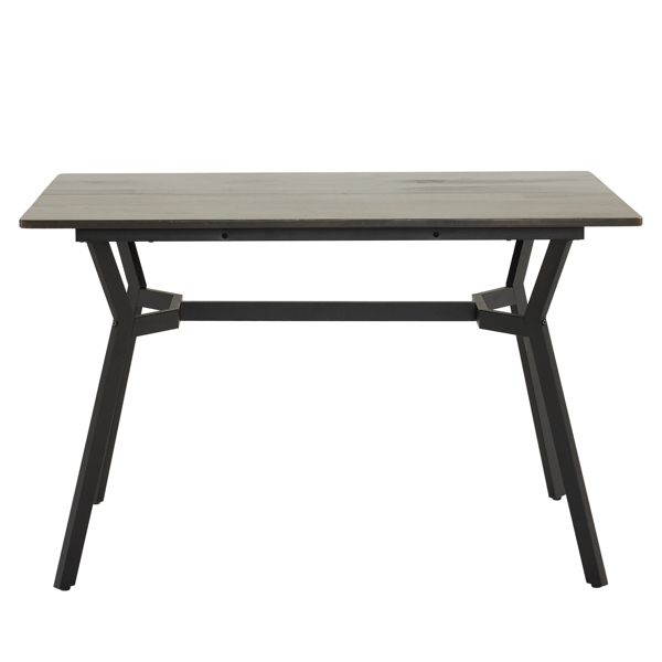  拆装 长方形带斜脚 餐桌 实木 苍灰色 120*76*76cm N101-7