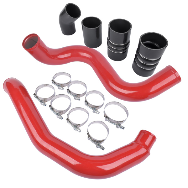 中冷器管道套件 Red Turbo Intercooler Pipe Boot Kit for Ford Excursion F-250 F-350 F-450 F-550 Powerstroke 6.0L 2003 2004 2005 2006 2007-6