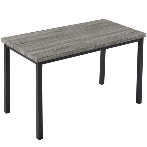 拆装 MDF 黑色铁管 灰色 餐桌椅套装 1桌1长凳2凳 长方形-15