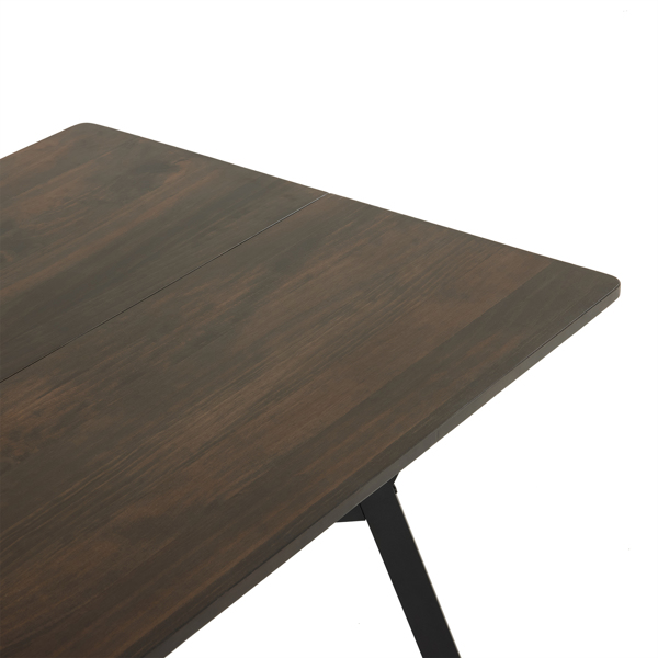  拆装 长方形带斜脚 餐桌 实木 苍灰色 桌面拼接 160*76*76cm N101-3