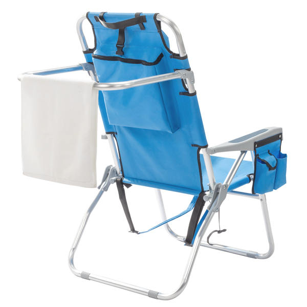  26*27*39in 蓝色 沙滩椅 牛津布 银白色铝管 100.00kg 加高款 N001-20