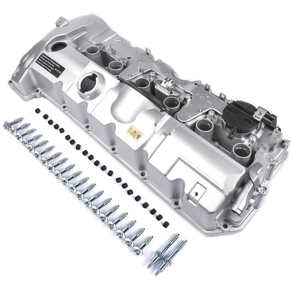 气门室盖 Aluminium Engine Valve Cover w/ Gasket & Bolts for BMW 128i 328i 528i X3 X5 Z4 3.0L 11127552281 11127582245-4