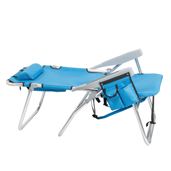  26*27*39in 蓝色 沙滩椅 牛津布 银白色铝管 100.00kg 加高款 N001-19