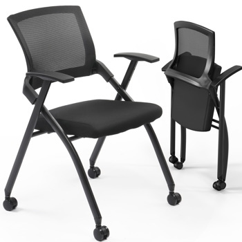 2PCS 整装堆叠 靠背不可调节 黑色 折叠椅 软包折叠椅 56*51*86cm PU 铁