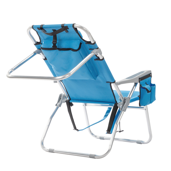  26*27*39in 蓝色 沙滩椅 牛津布 银白色铝管 100.00kg 加高款 N001-21