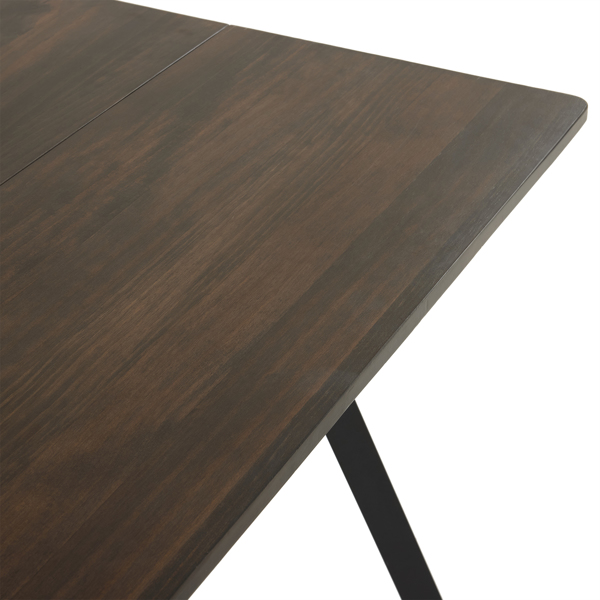  拆装 长方形带斜脚 餐桌 实木 苍灰色 桌面拼接 160*76*76cm N101-6