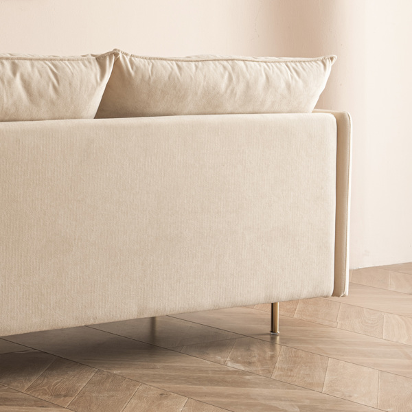 现代软垫双人沙发，客厅沙发 ，小户型沙发翠绿棉亚麻---63.8 英寸-7