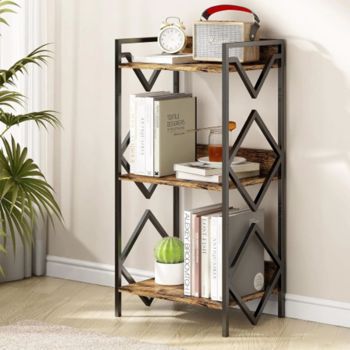 现代简约风格三层金属书架，适用于办公室、客厅、卧室，黑色(周末不发货，谨慎下单）