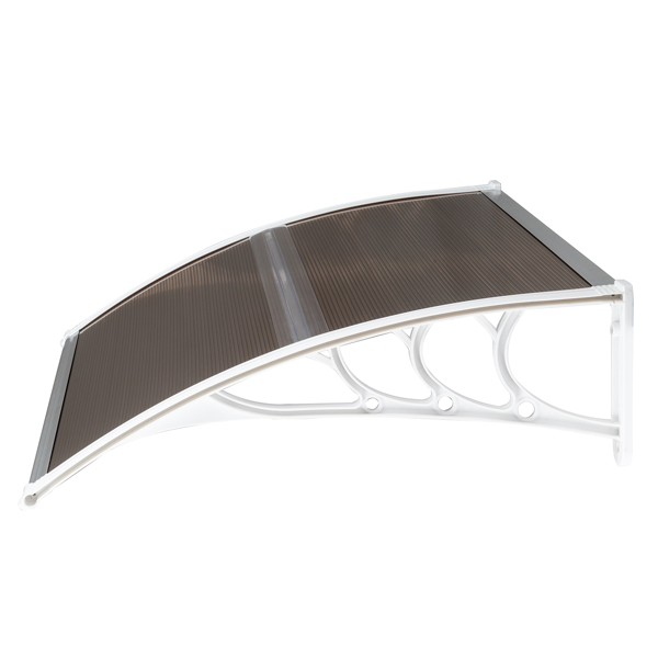  40*32in 棕色板白色支架 雨篷 塑料支架 阳光板 前后铝条-5