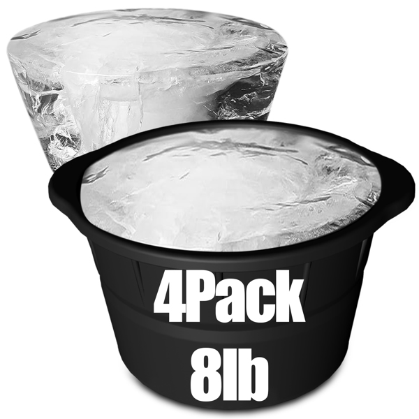 4 件装 8 磅超大冰块模具、可重复使用的大冰块托盘、可折叠硅胶冰块模具、完美冰浴、冷浸、冷冻冷却器配件，用于制作巨大冰块 (FBA发货)-1