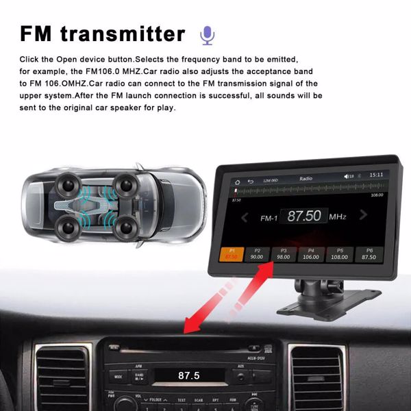 7英寸便携式无线苹果CarPlay安卓自动触摸屏汽车收音机立体声-9