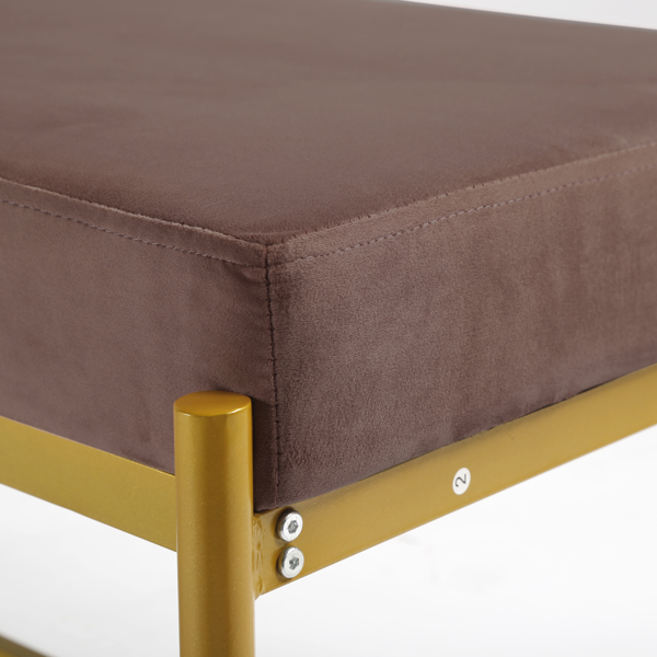 55英寸长软垫长凳天鹅绒床凳末端，用于卧室，客厅或入口通道-5