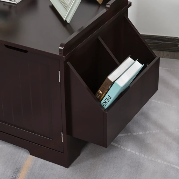 棕色木制猫砂盒，猫洗手间，床头柜，茶几-5