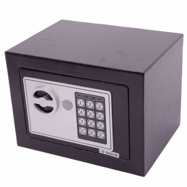 17E家用 电子密码保险箱 黑色箱体 银灰色面板-24