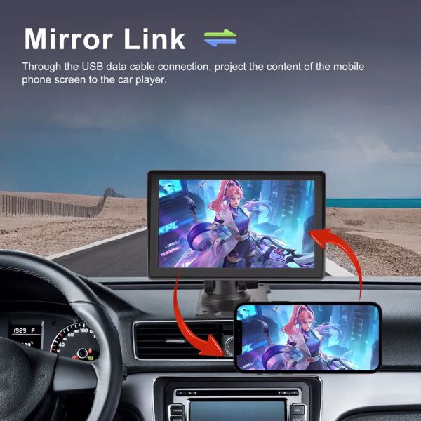 7英寸便携式无线苹果CarPlay安卓自动触摸屏汽车收音机立体声-17
