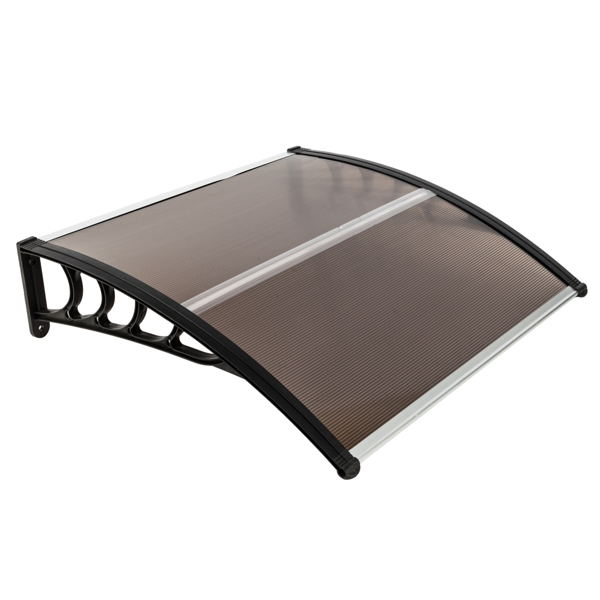  40*38in 棕色板黑色支架 雨篷 塑料支架 阳光板 前后铝条-13