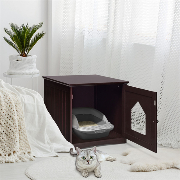 20“棕色木制猫砂盒茶几（amazon shipping-发货，WALMART禁止销售）周末不发货-7
