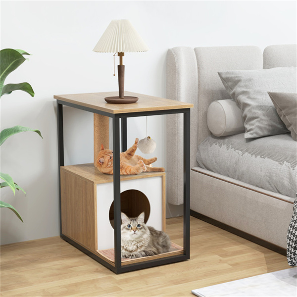 26“猫茶几猫家具尾桌猫屋带抓抓柱（amazon shipping-发货，WALMART禁止销售）周末不发货-3