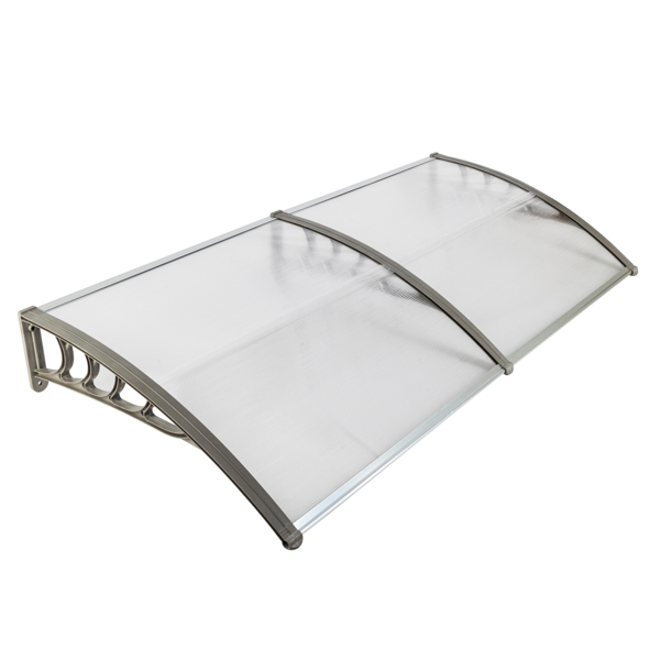  80*38in 透明板灰色支架 雨篷 塑料支架 阳光板 前后铝条-14